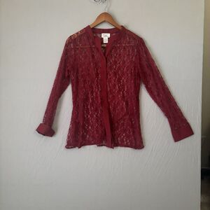 G Unit Fashions Red Button Up Size Medium